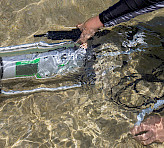 <p>Measuring photosynthesis in beach rock biofilm, Heron Island, GBR, Australia. Photograph courtesy of Erik Trampe, Department of Biology, University of Copenhagen.</p>