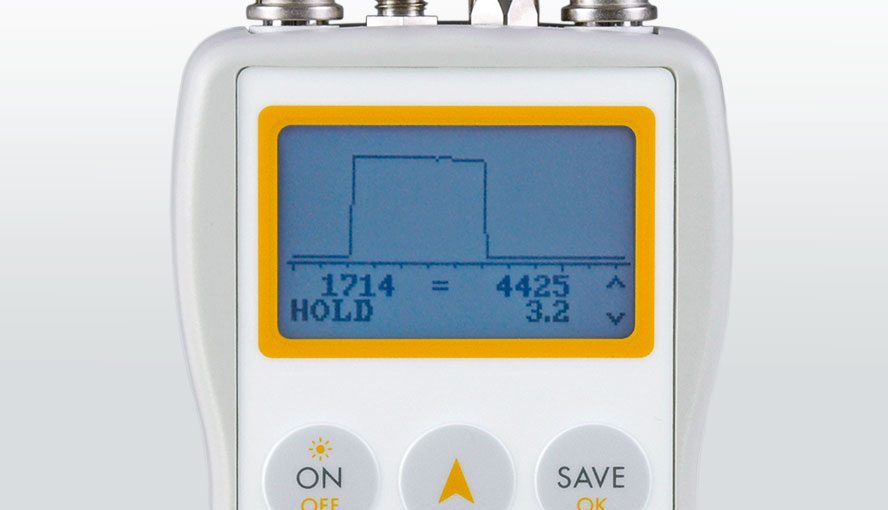 High time resolution for the record of saturation pulses of PAM instruments (here the SP of a Phyto-PAM is shown).