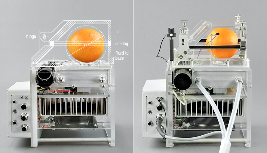 Gas-Exchange Chamber 3010-GWK1 and the design process of the fruit-chamber.