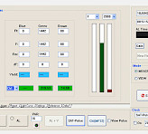 Algae tab: In the algae tab the deconvoluted fluorescence information for green algae cyanobacteria and diatoms is shown. The data are based on previously recorded reference excitation spectra.
In analogy to the channels window, the deconvoluted fluorescence parameters Ft, F, Fm, dF and Yield are displayed for the different algae groups detected in the sample. In addition also the fitted chlorophyll concentrations of the three types of phytoplankton are shown.