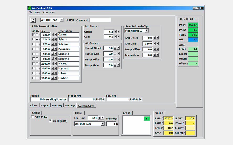 With the WinControl-3 software, probe names as well as calibration data of each sensor can be edited.