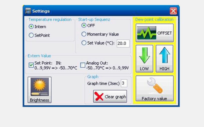 Software of Temperature Controllers TR-KF-18 and TR-KF-24: Settings Window.