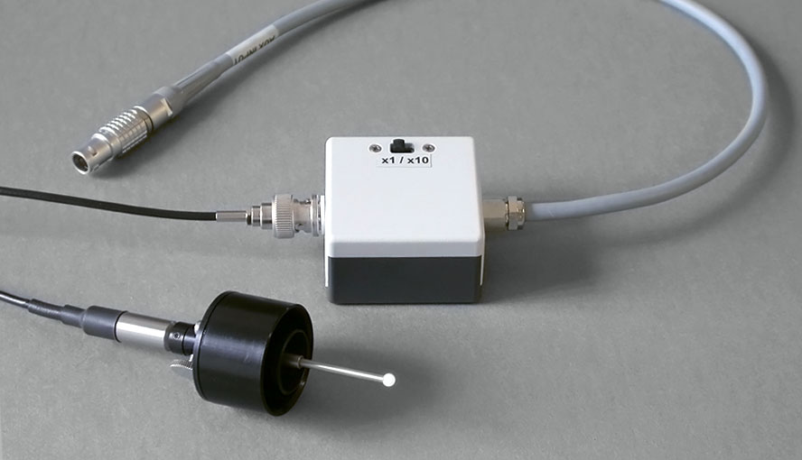 comprises the US-SQS/L sensor, a black hood, and an amplifier box. The hood fits on mountings for suspension cuvettes. Possible connections are DUAL-PAM-100, MINI-PAM, MULTI-COLOR-PAM-II, PAM-2500, PAM-CONTROL and PHYTO-PAM-II