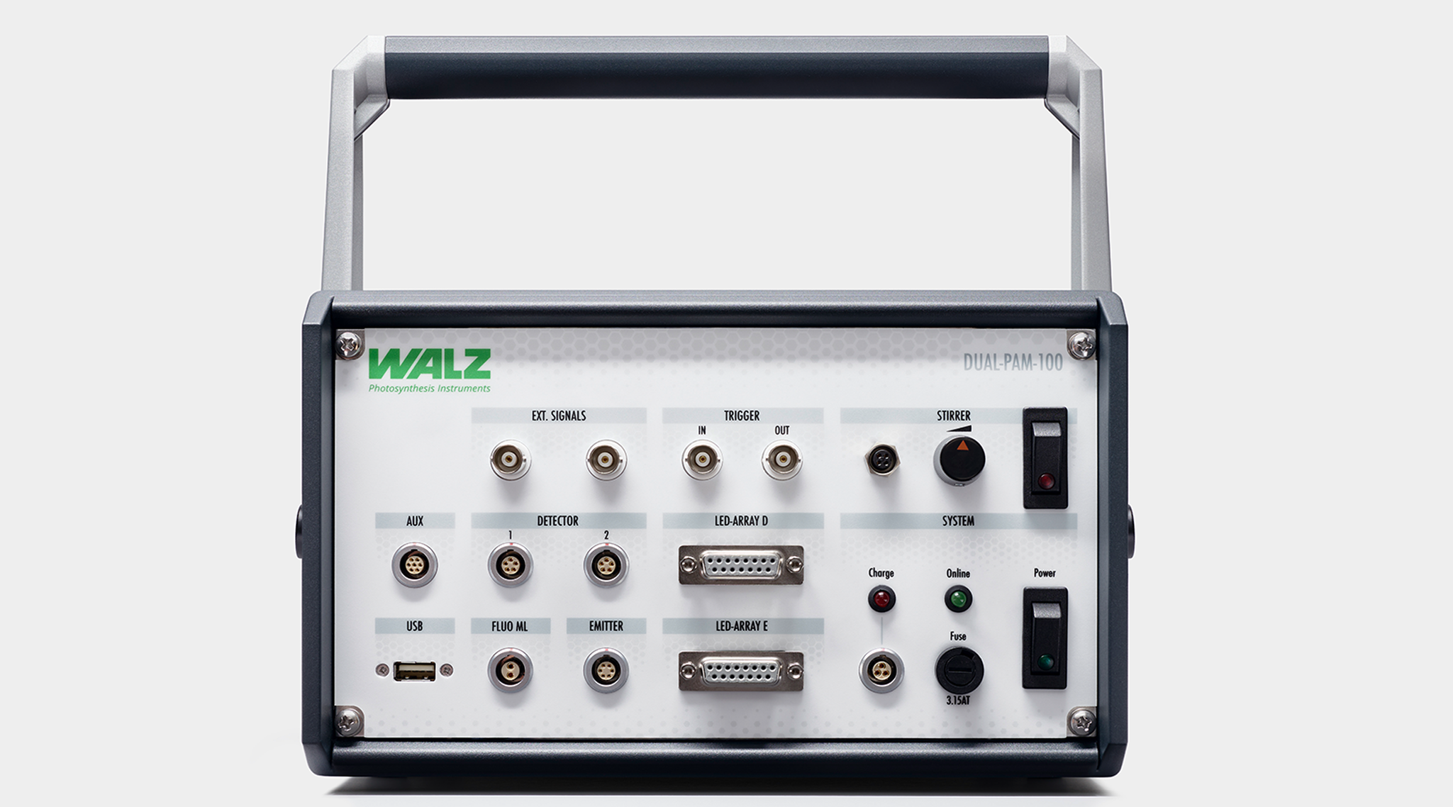 DUAL-PAM-100 measuring system for simultaneous P700 and chlorophyll fluorescence analysis