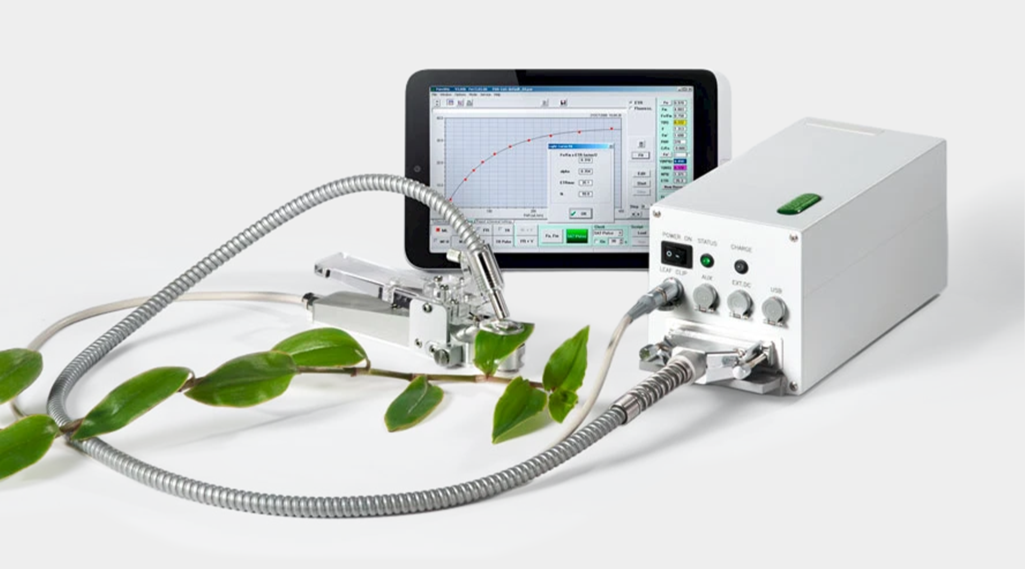 PAM-2500 with first-generation 2030-B leaf clip and ultra-mobile PC connected by Bluetooth.