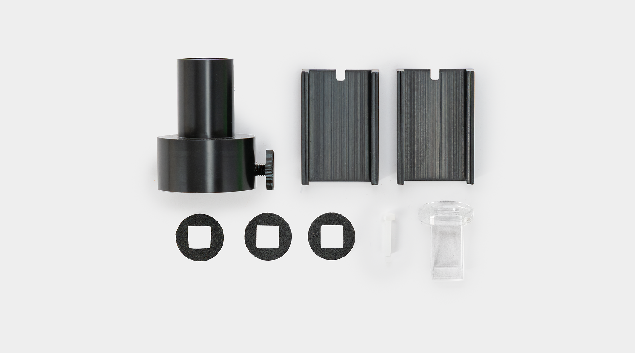 DUAL-K25 quartz glass cuvette with the cuvette holder attached