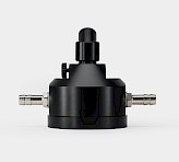 KS-2500 suspension cuvette with chamber, fiber optics port, injection port, and water-bath connector