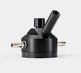 KS-2500 suspension cuvette with chamber, fiber optics port, injection port, and water-bath connector