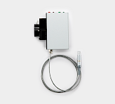 DUAL-DPM photomultiplier detector with white housing, green ON and red OFF push buttons with status LEDs, mounted on ED-101US/MD optical compartment arm