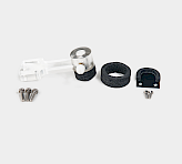 shielding kit of foam light seal, stainless steel fiberoptic mount and grey cable for ambient light exclusion