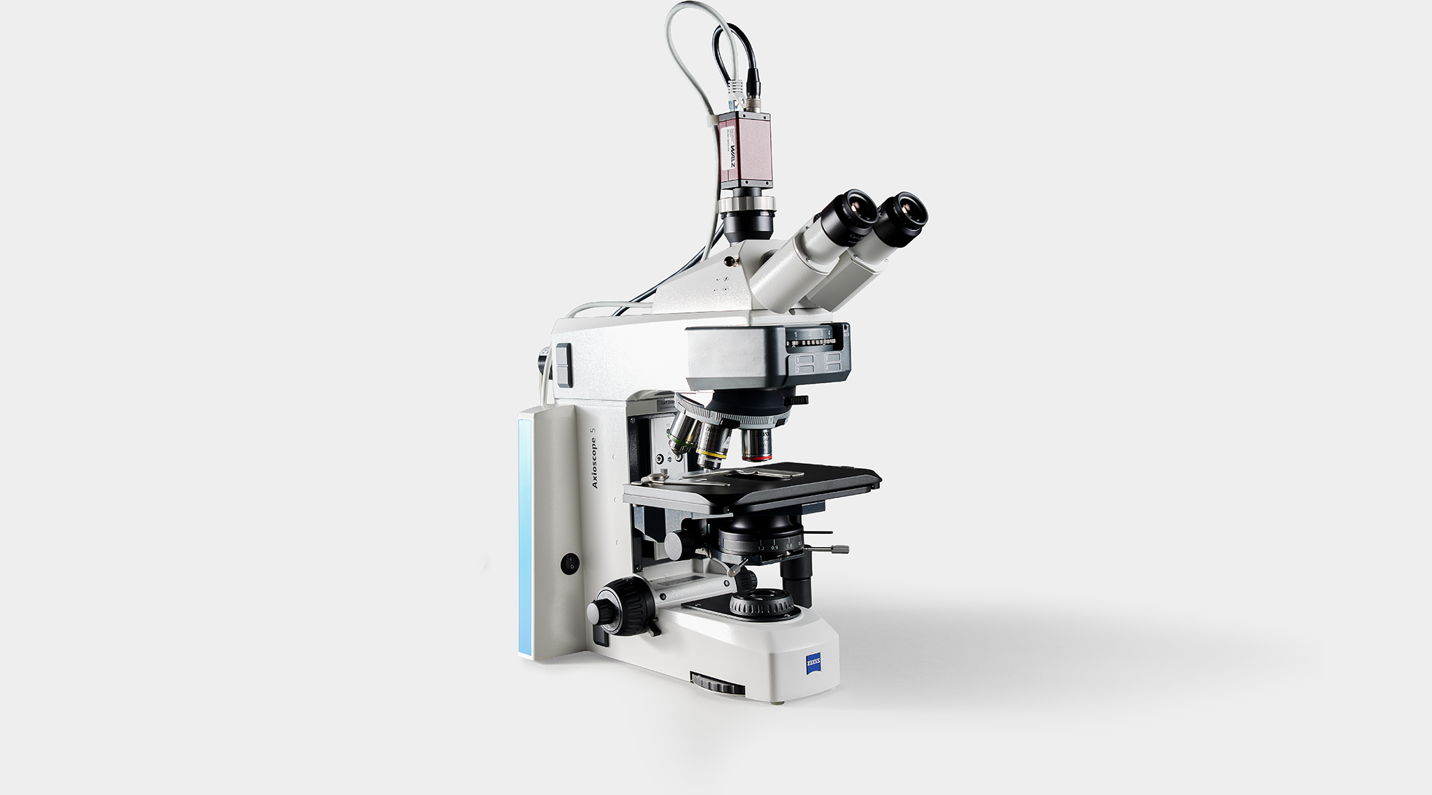 M-Series MICROSCOPY version with CCD‐Camera IMAG‐K6 on a Zeiss Axioscope 5 microscope.