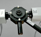 Near infra-red emitter unit and detector unit connected to a special optical unit for measurement of suspensions