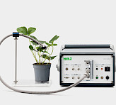 A strawberry leaf was placed between the detector and emitter heads of the instrument