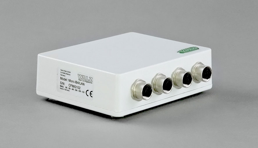 PC Interface Box MONI-IB4/LAN: RS485 sockets connecting to emitter detector units MONI-HEAD/485.