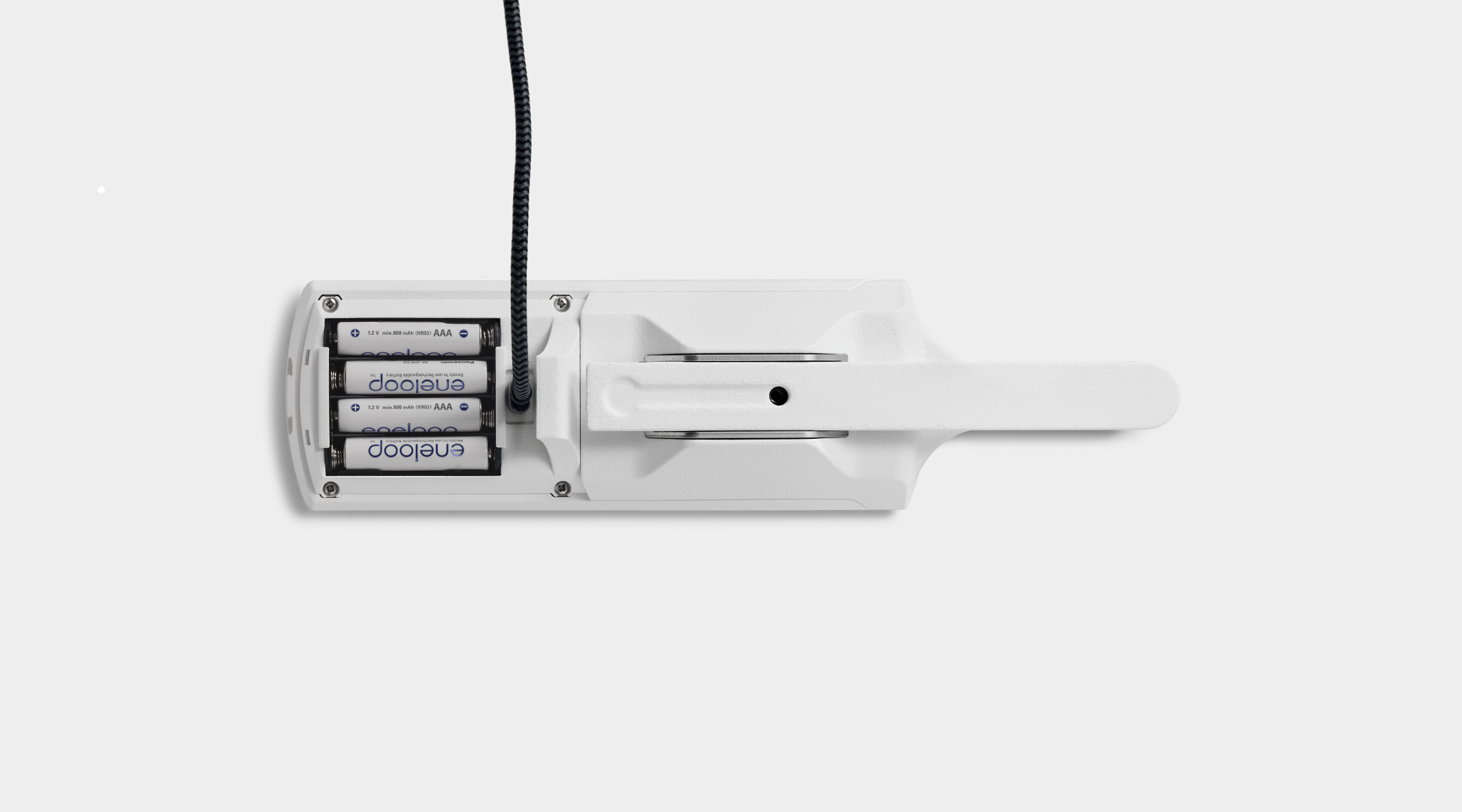 The LSA-2050 features a battery compartment and a USB-C port located on its back